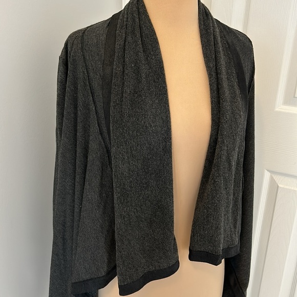 Feel The Piece Open Draped Fleece Jersey Cardigan - Picture 3 of 8